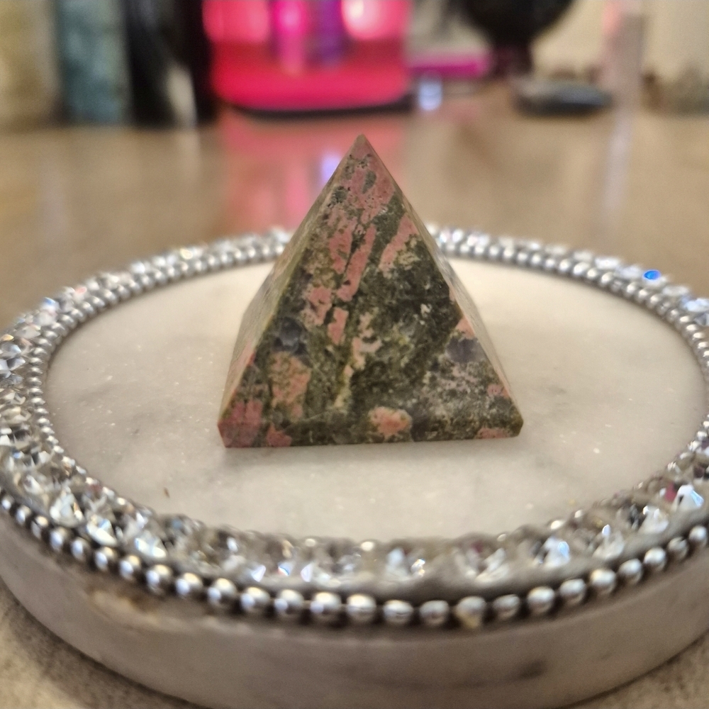 Unakite Crystal Polished Stone Pyramid Sm #7